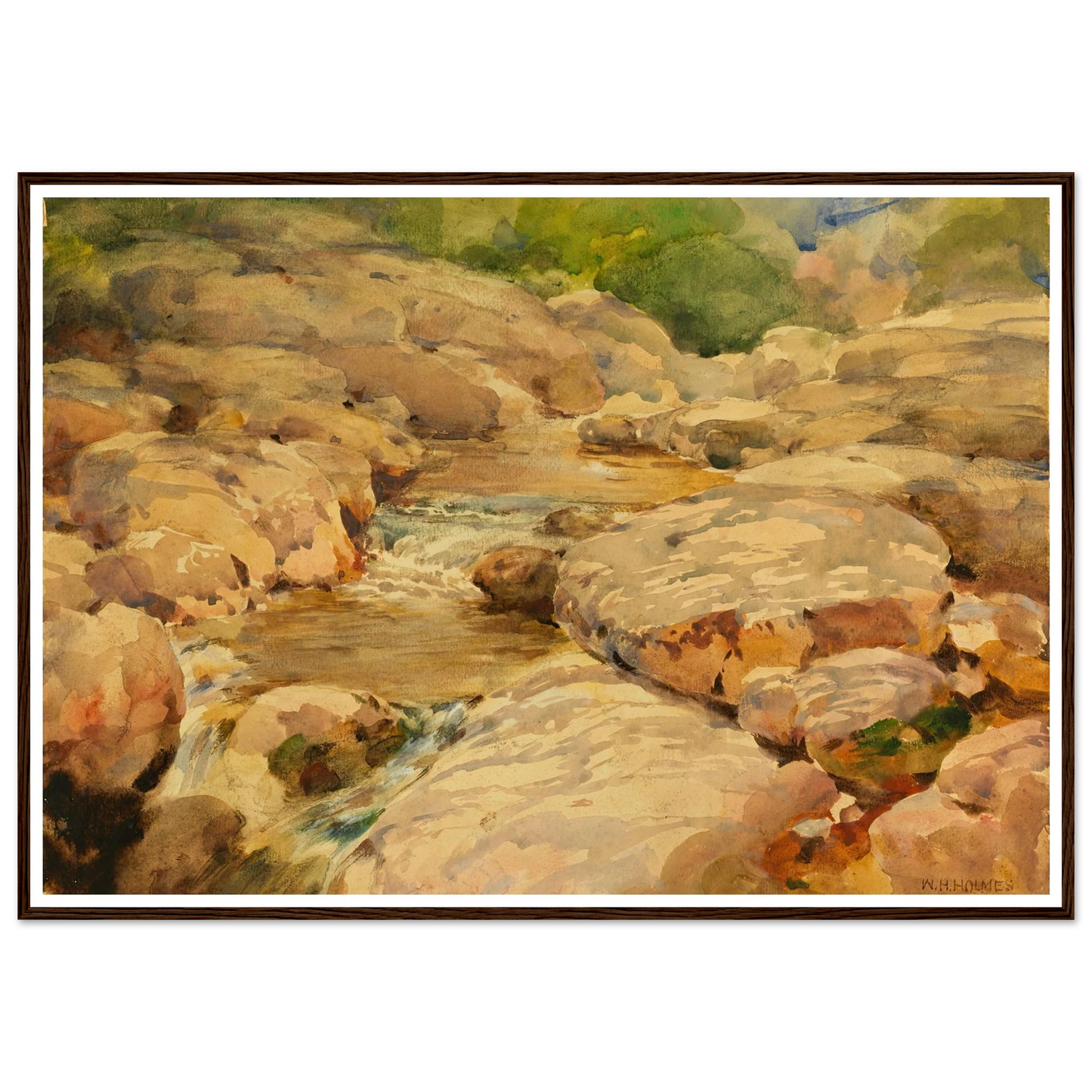 The Placid Potomac Art Print | William Henry Holmes - Framed Poster - 30x40 cm / 12x16″ - Black frame