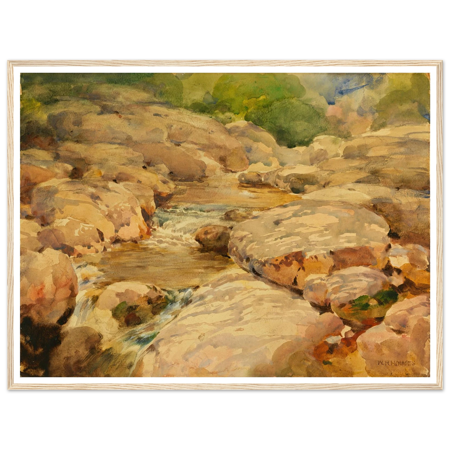 The Placid Potomac Art Print | William Henry Holmes - Framed Poster - 30x40 cm / 12x16″ - Black frame