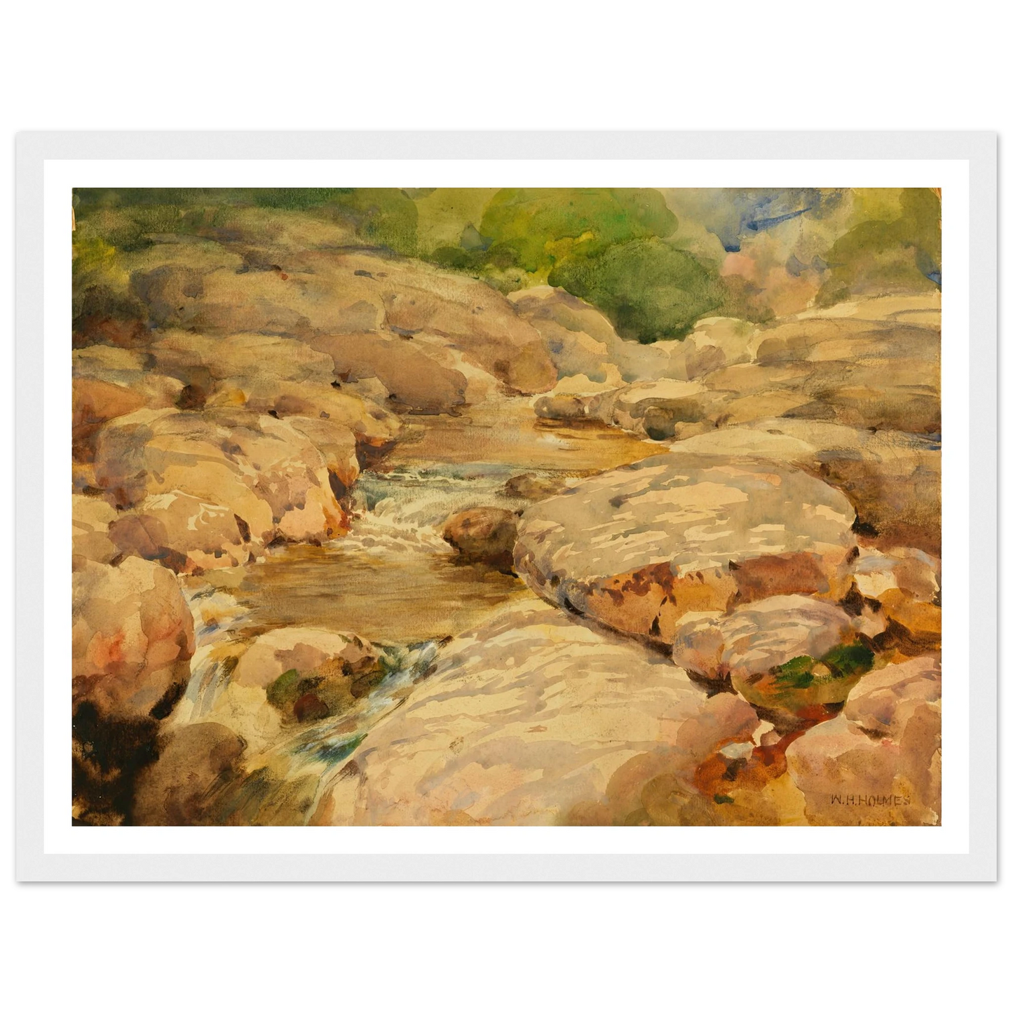 The Placid Potomac Art Print | William Henry Holmes - Framed Poster - 30x40 cm / 12x16″ - Black frame