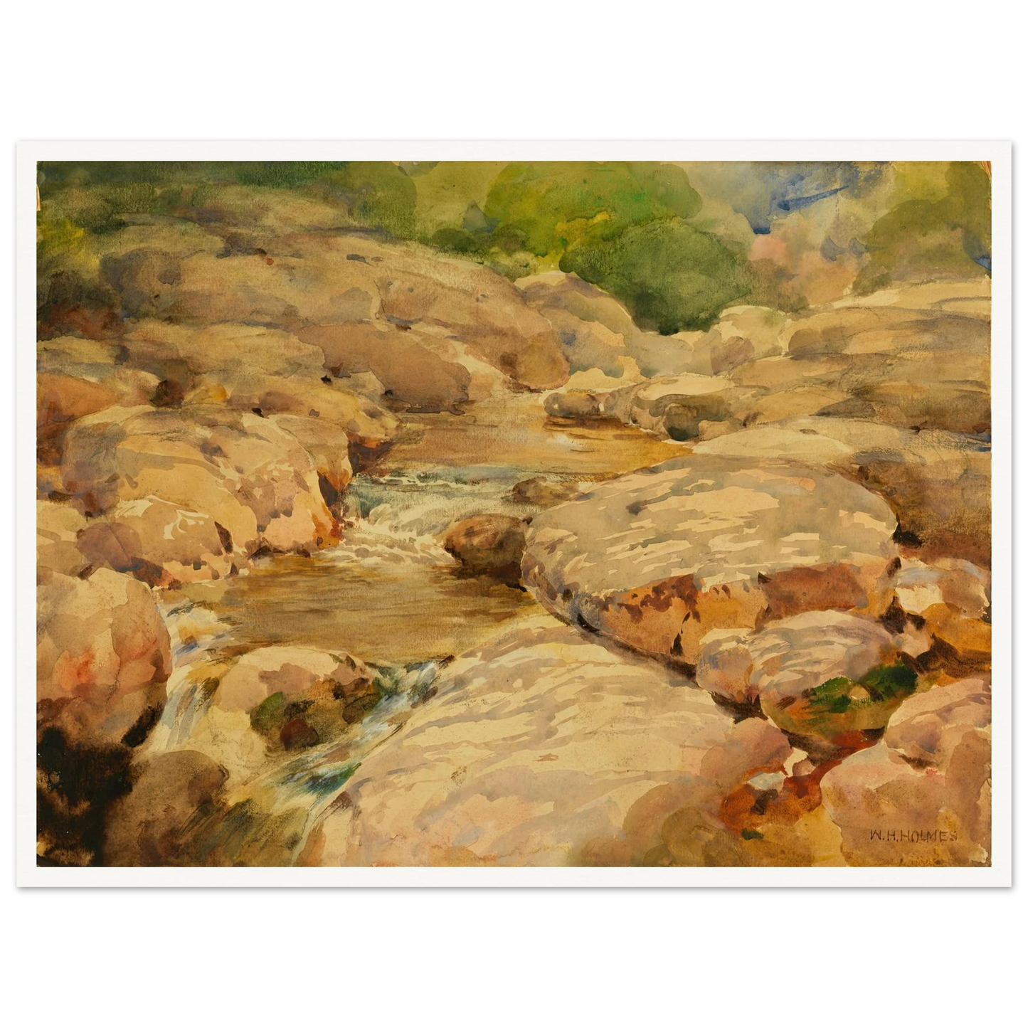 The Placid Potomac Art Print | William Henry Holmes - Framed Poster - 30x40 cm / 12x16″ - Black frame