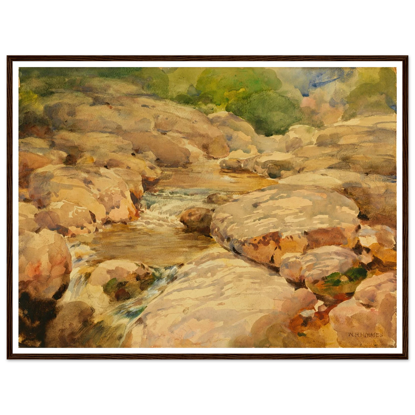 The Placid Potomac Art Print | William Henry Holmes - Framed Poster - 30x40 cm / 12x16″ - Black frame