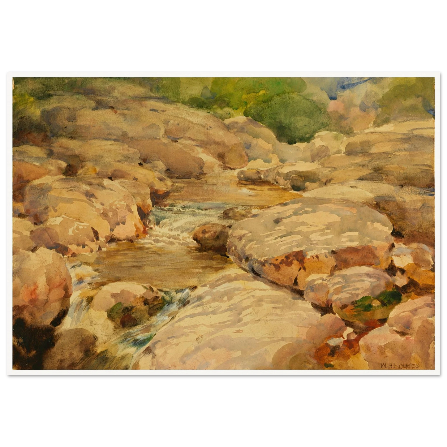 The Placid Potomac Art Print | William Henry Holmes - Framed Poster - 30x40 cm / 12x16″ - Black frame