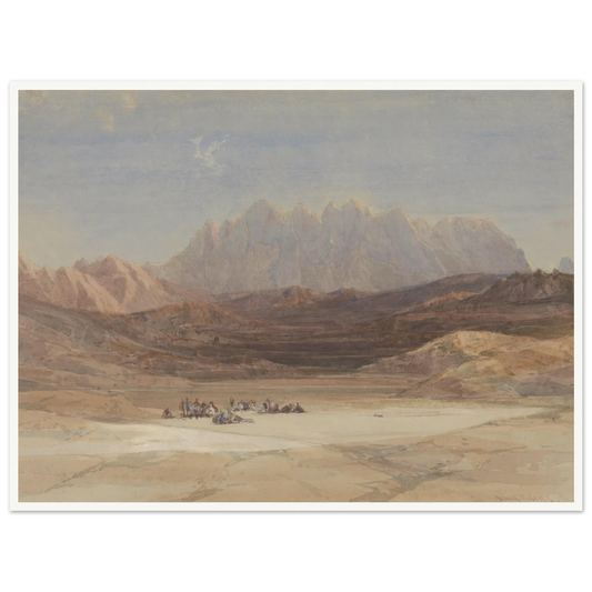 The Plain of El Raheh, Mount Sinai (1839) Art Print | David Roberts - Framed Poster - 30x40 cm / 12x16″ - Black frame