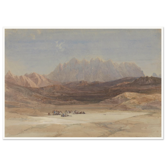 The Plain of El Raheh, Mount Sinai (1839) Art Print | David Roberts - Framed Poster - 30x40 cm / 12x16″ - Black frame