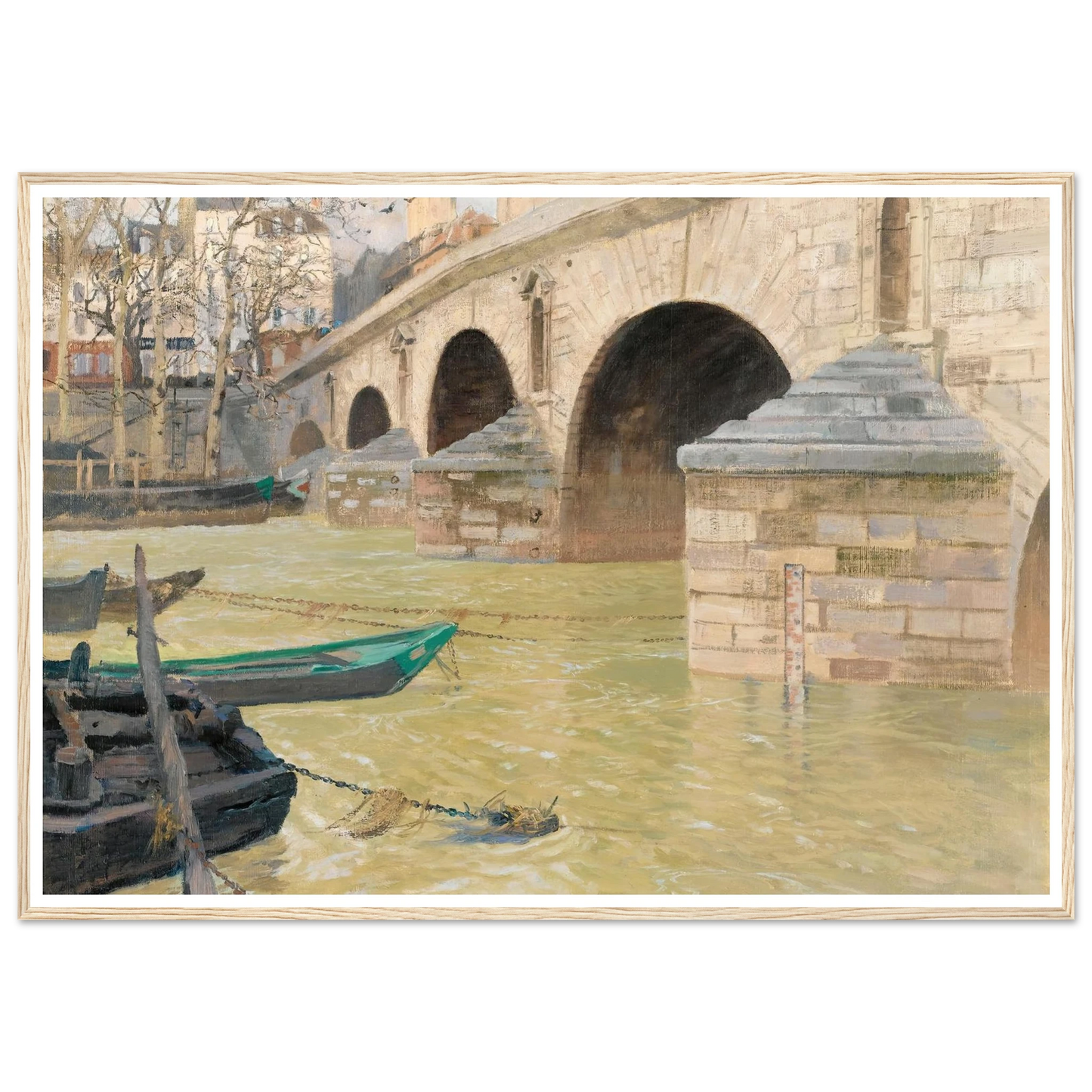 The Pont Marie, Paris (1893) Art Print | Frits Thaulow - Framed Poster - 30x40 cm / 12x16″ - Black frame