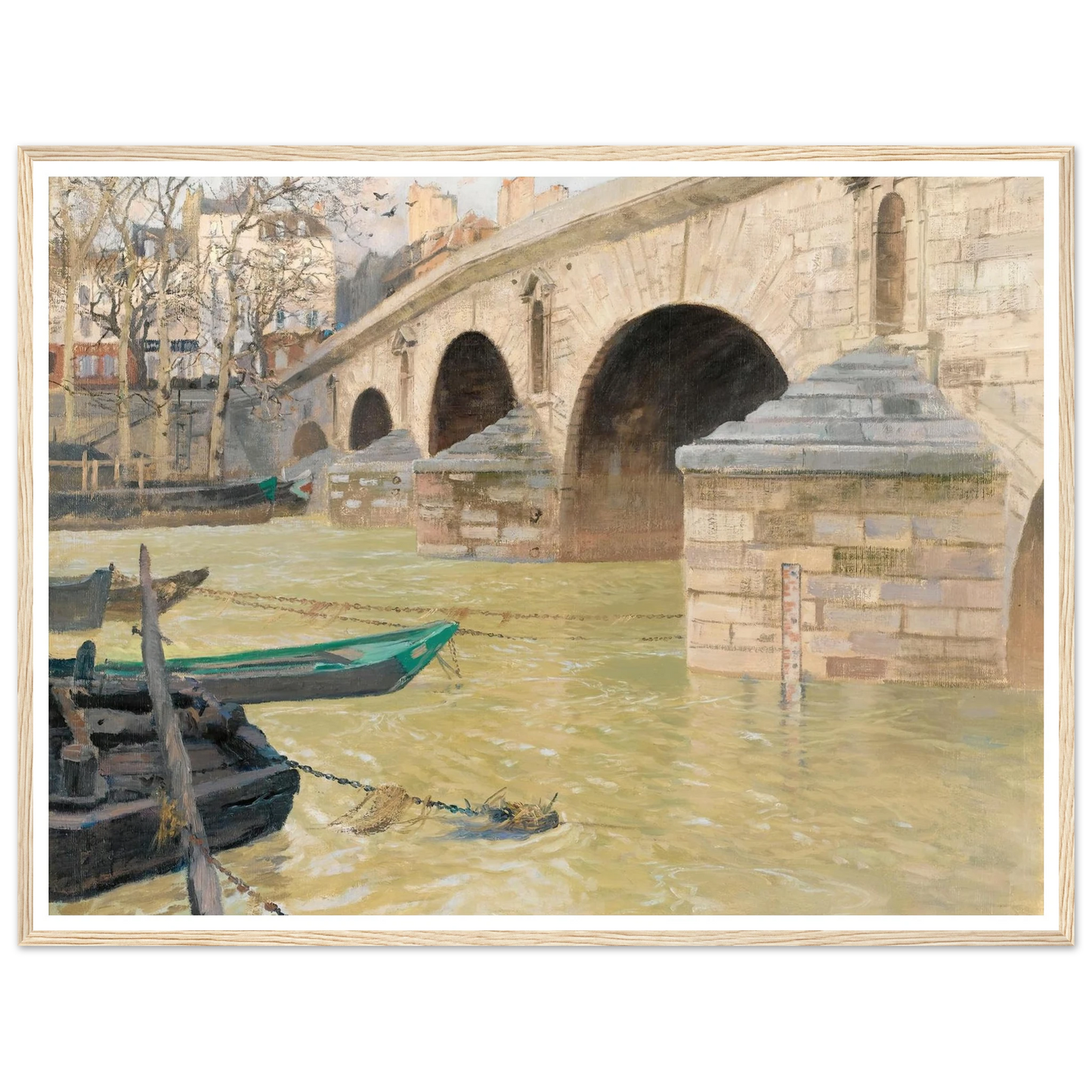 The Pont Marie, Paris (1893) Art Print | Frits Thaulow - Framed Poster - 30x40 cm / 12x16″ - Black frame
