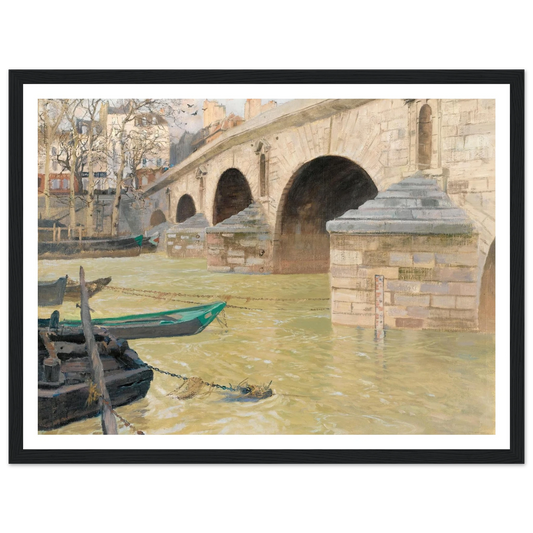 The Pont Marie, Paris (1893) Art Print | Frits Thaulow - Framed Poster - 30x40 cm / 12x16″ - Black frame