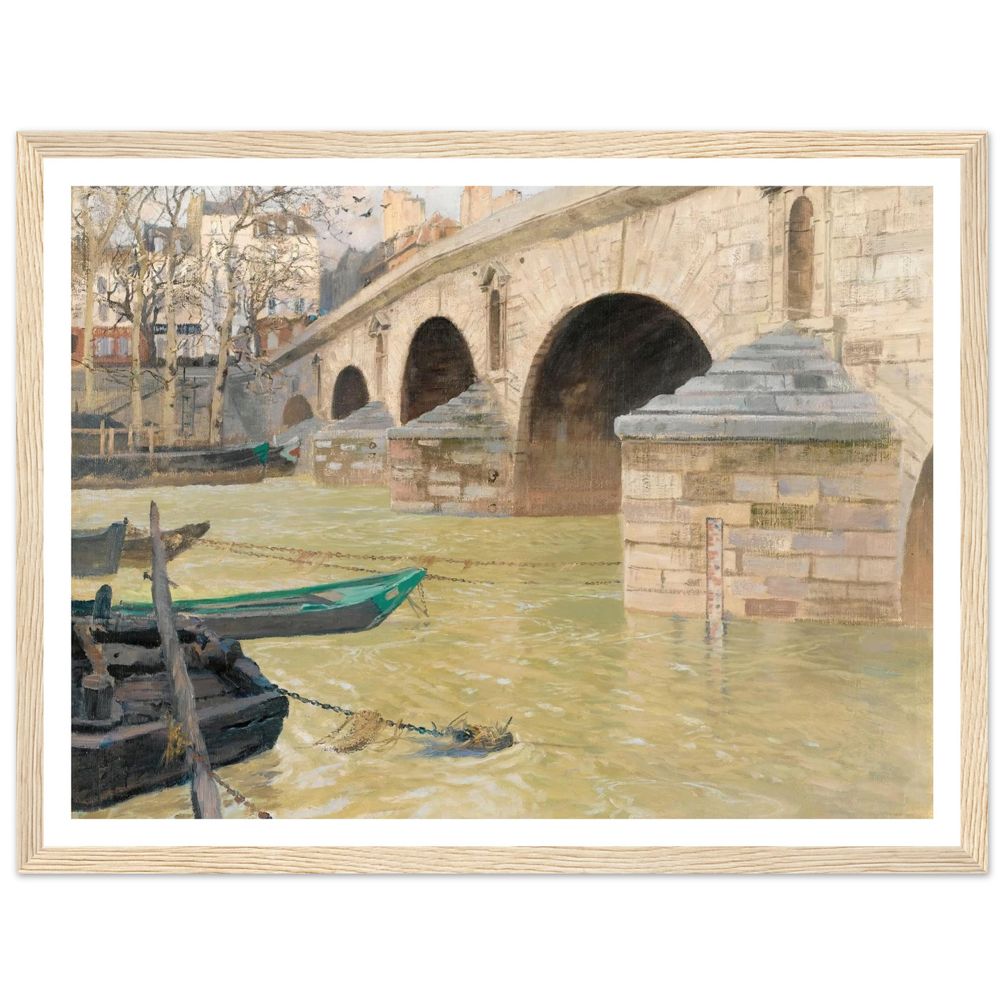 The Pont Marie, Paris (1893) Art Print | Frits Thaulow - Framed Poster - 30x40 cm / 12x16″ - Black frame