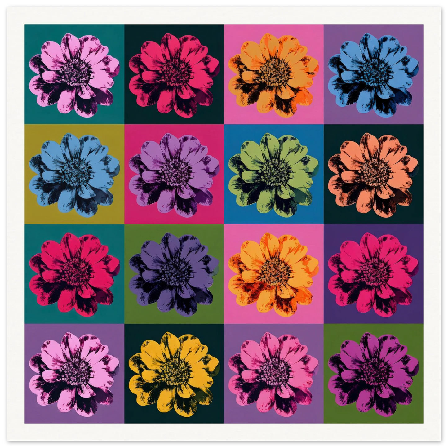 The Pop Color Grid - Framed Poster - 30x30 cm / 12x12″ - Black frame