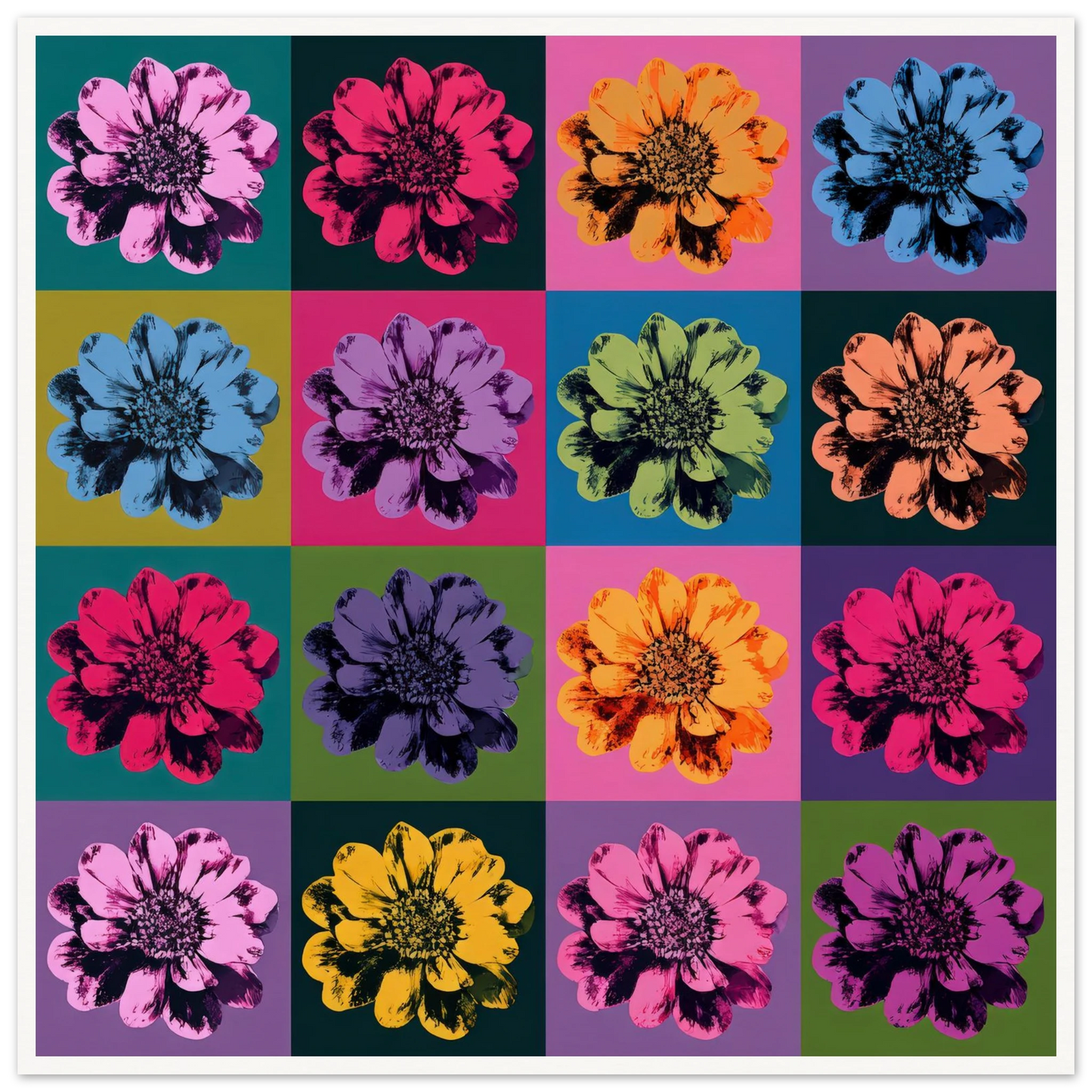 The Pop Color Grid - Framed Poster - 30x30 cm / 12x12″ - Black frame