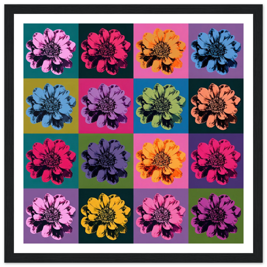 The Pop Color Grid - Framed Poster - 30x30 cm / 12x12″ - Black frame