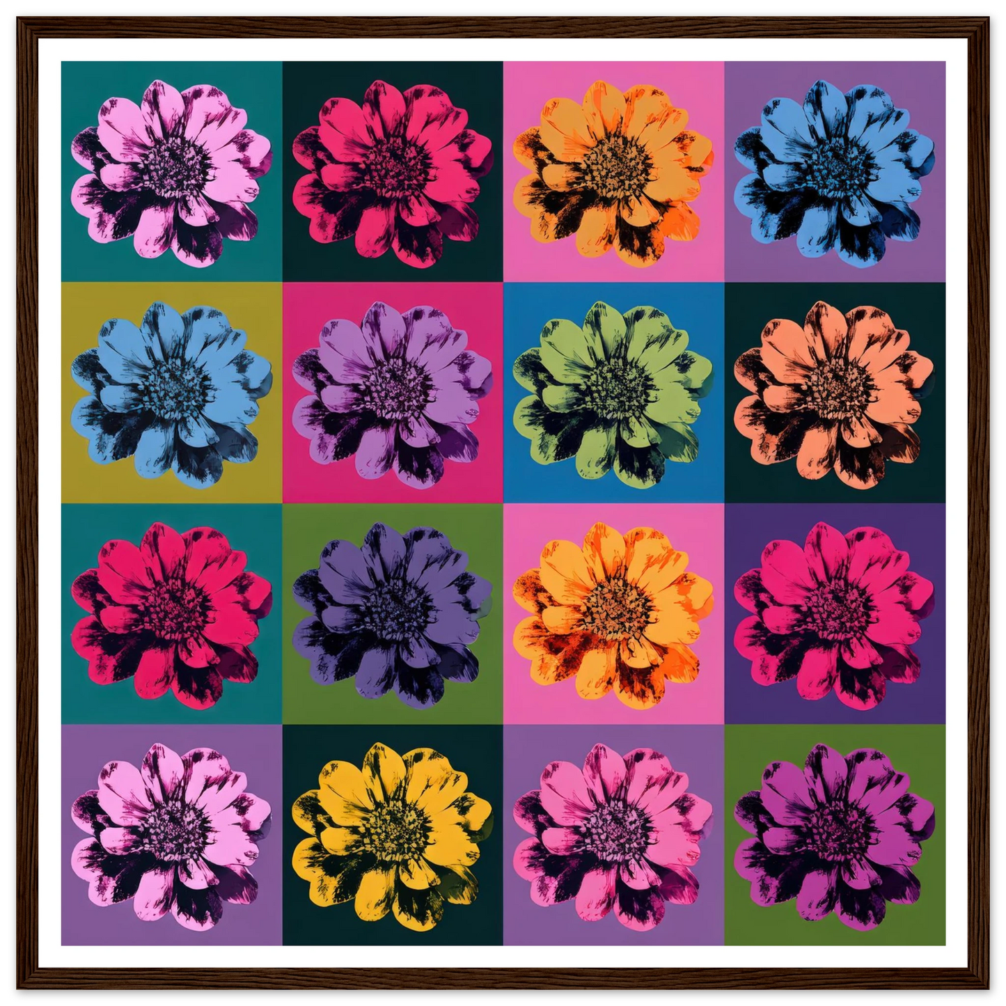 The Pop Color Grid - Framed Poster - 30x30 cm / 12x12″ - Black frame