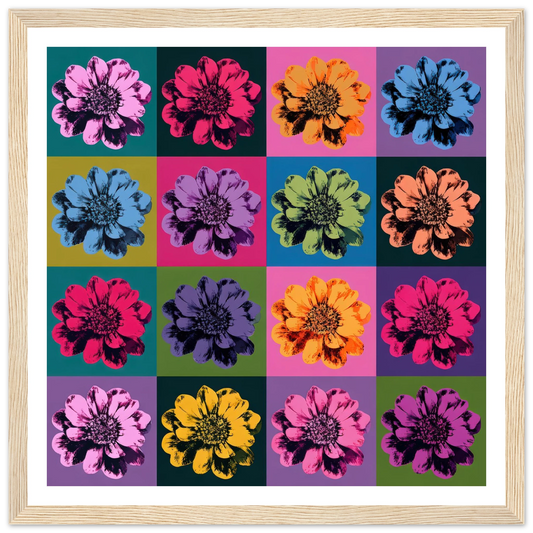 The Pop Color Grid - Framed Poster - 30x30 cm / 12x12″ - Black frame