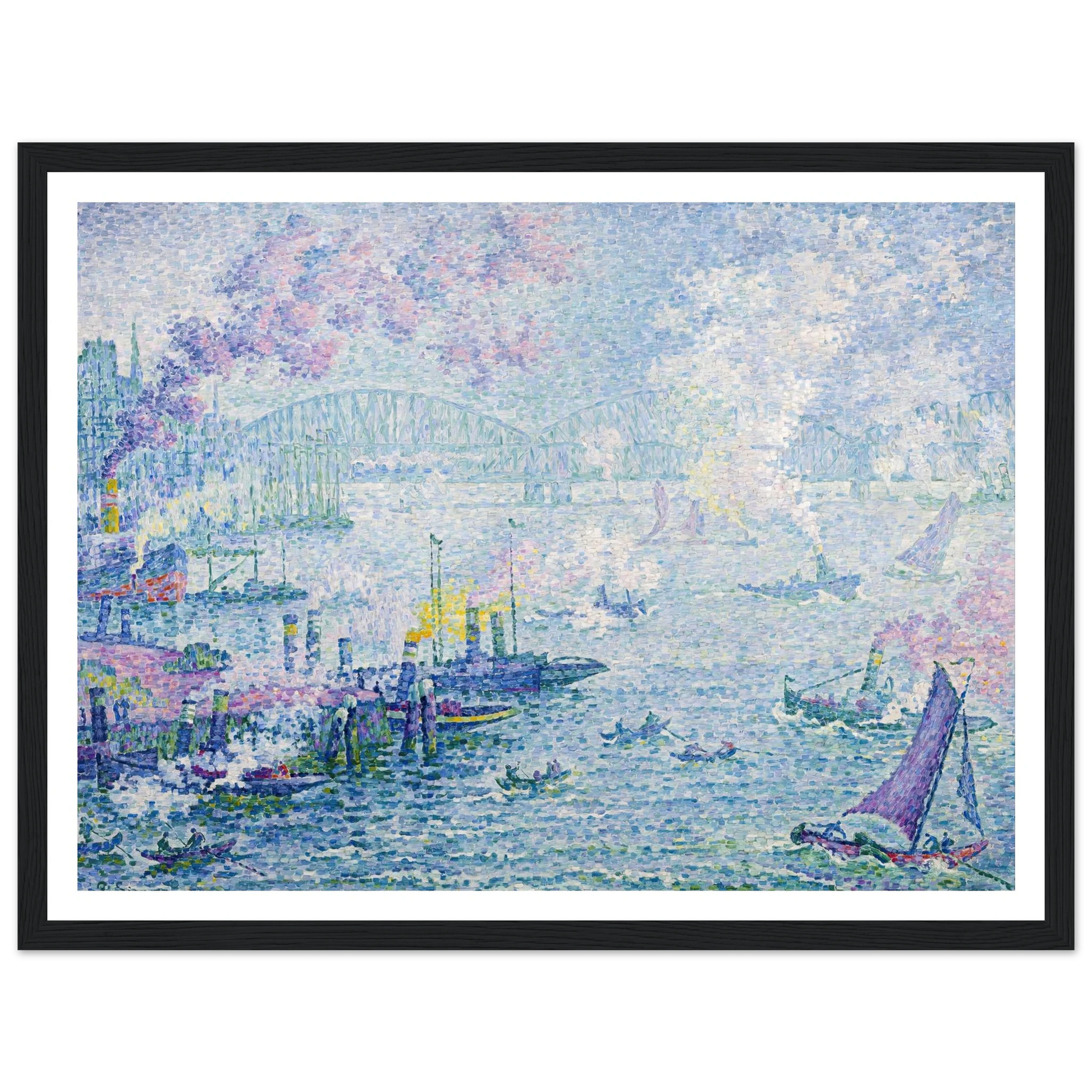 The Port of Rotterdam (1907) Art Print | Paul Signac - Framed Poster - 30x40 cm / 12x16″ - Black frame
