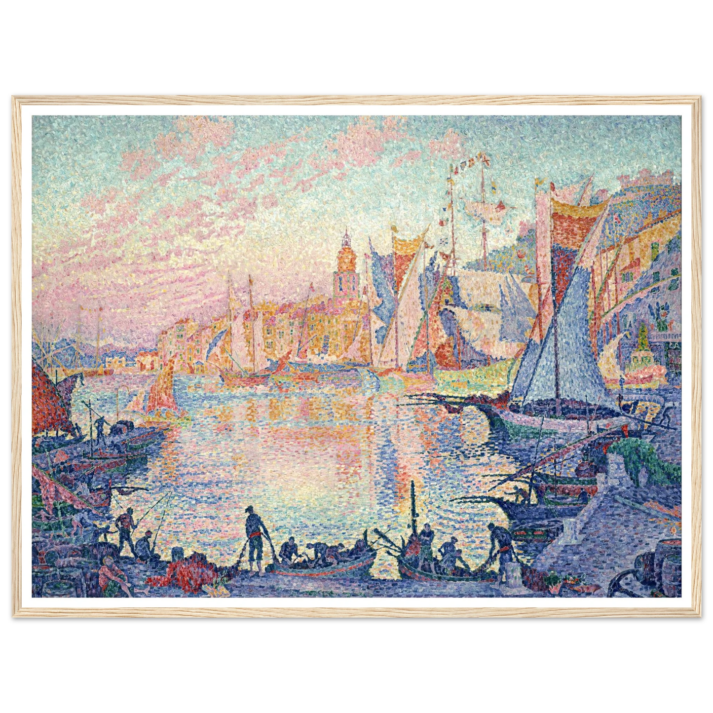 The Port of Saint-Tropez Art Print | Paul Signac - Framed Poster - 30x40 cm / 12x16″ - Black frame