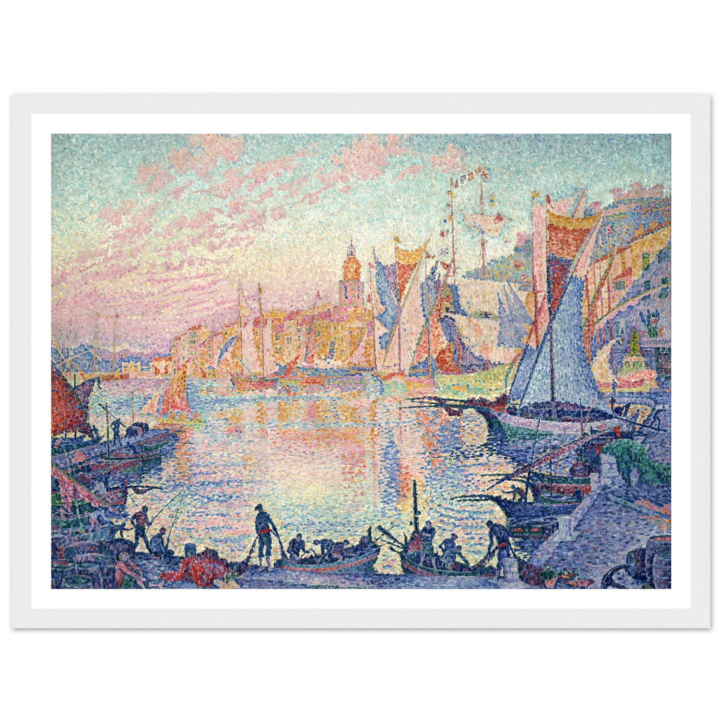 The Port of Saint-Tropez Art Print | Paul Signac - Framed Poster - 30x40 cm / 12x16″ - Black frame