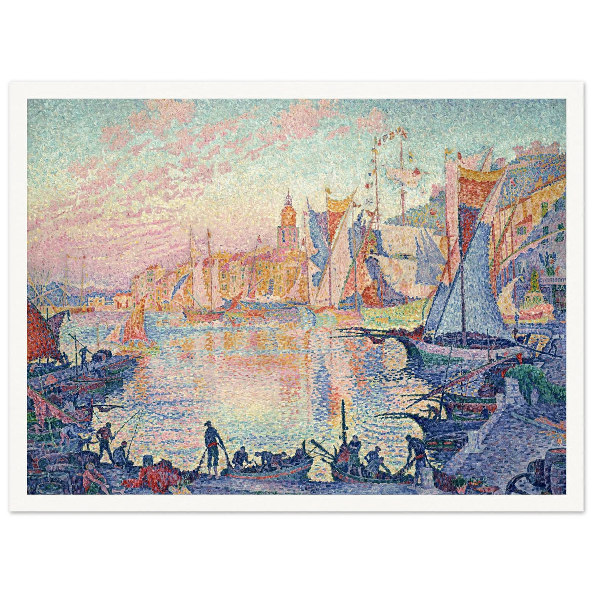 The Port of Saint-Tropez Art Print | Paul Signac - Framed Poster - 30x40 cm / 12x16″ - Black frame
