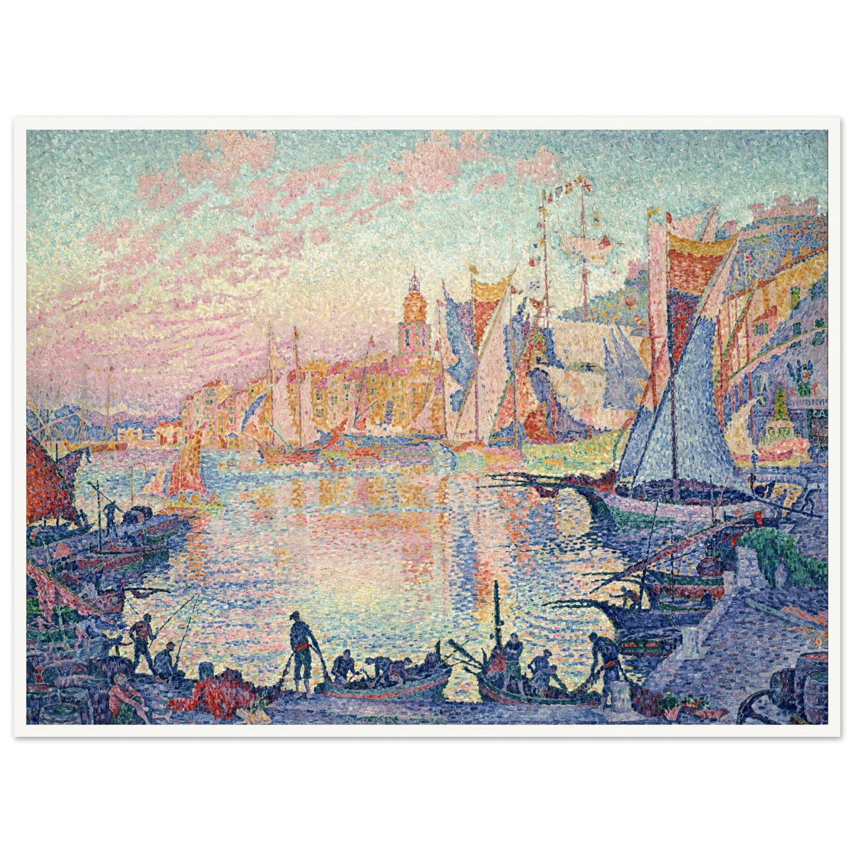 The Port of Saint-Tropez Art Print | Paul Signac - Framed Poster - 30x40 cm / 12x16″ - Black frame