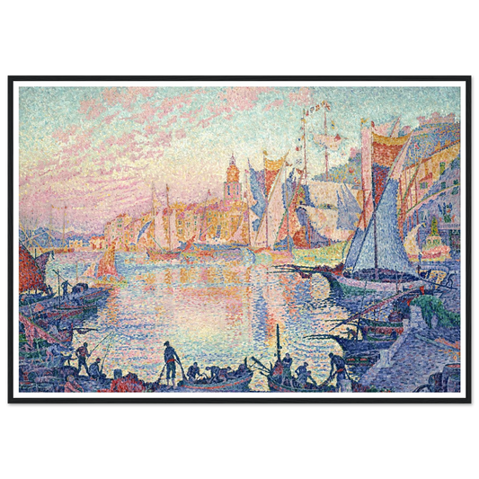 The Port of Saint-Tropez Art Print | Paul Signac - Framed Poster - 30x40 cm / 12x16″ - Black frame