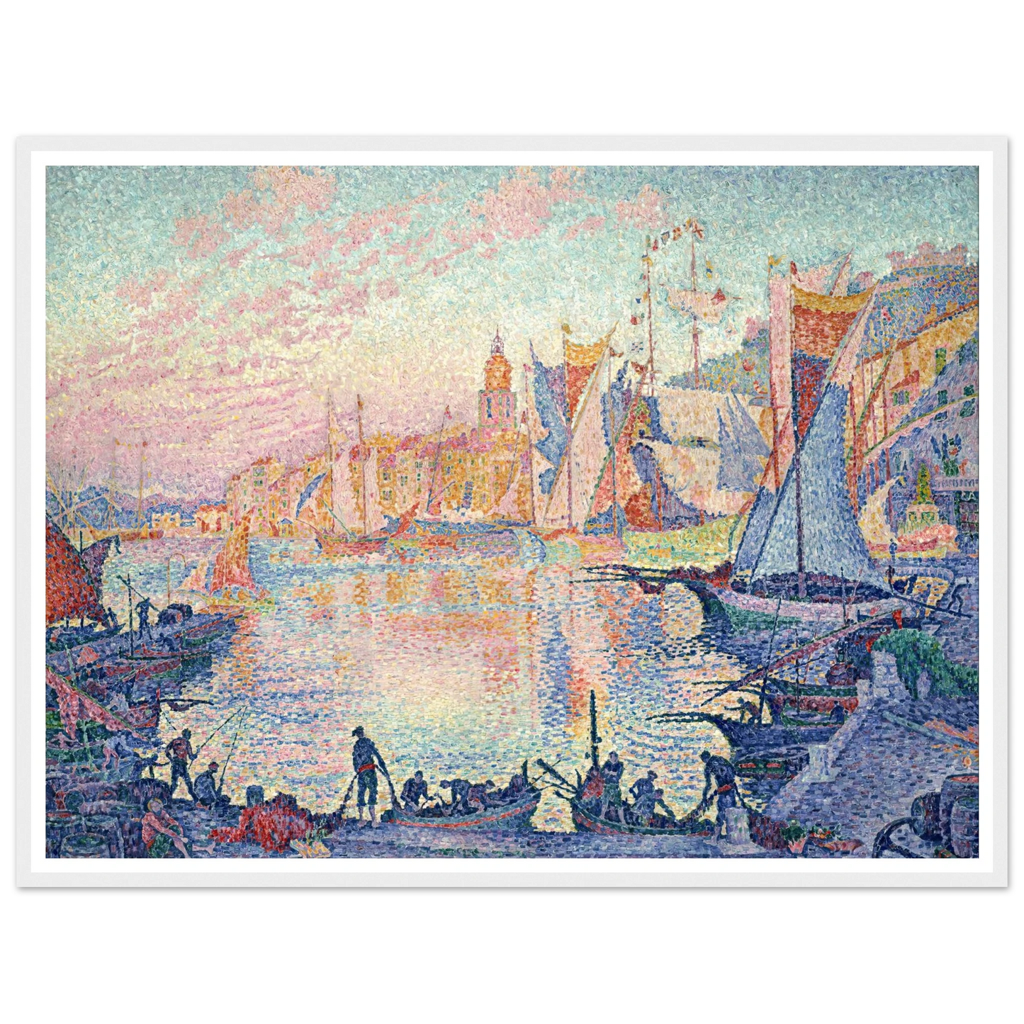 The Port of Saint-Tropez Art Print | Paul Signac - Framed Poster - 30x40 cm / 12x16″ - Black frame