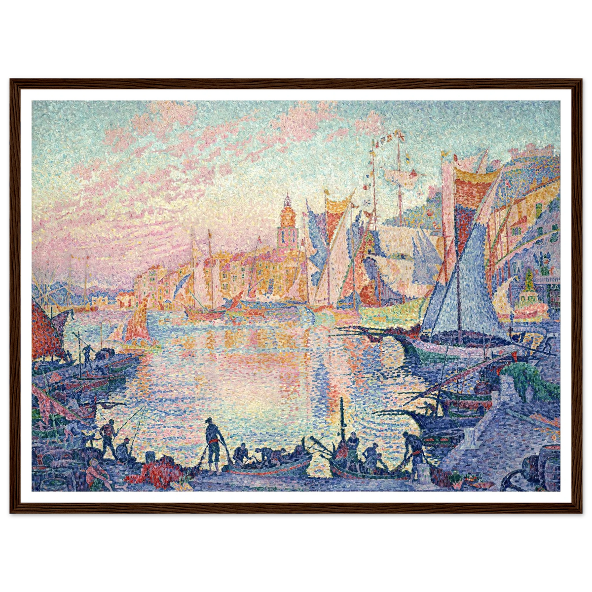 The Port of Saint-Tropez Art Print | Paul Signac - Framed Poster - 30x40 cm / 12x16″ - Black frame