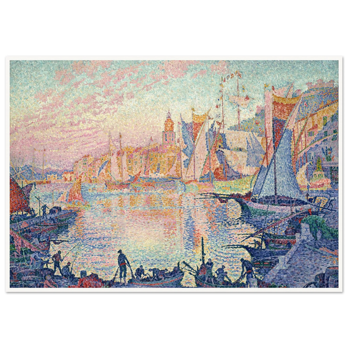 The Port of Saint-Tropez Art Print | Paul Signac - Framed Poster - 30x40 cm / 12x16″ - Black frame
