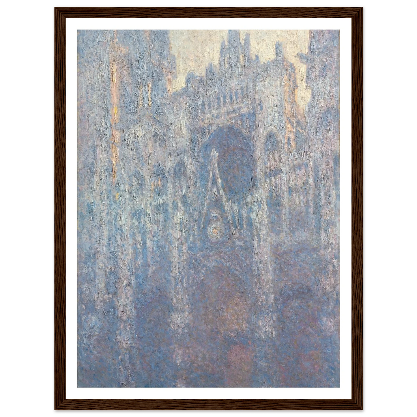 The Portal of Rouen Cathedral in Morning Light (1894) Art Print | Claude Monet - Framed Poster - 30x40 cm / 12x16″ - Black frame