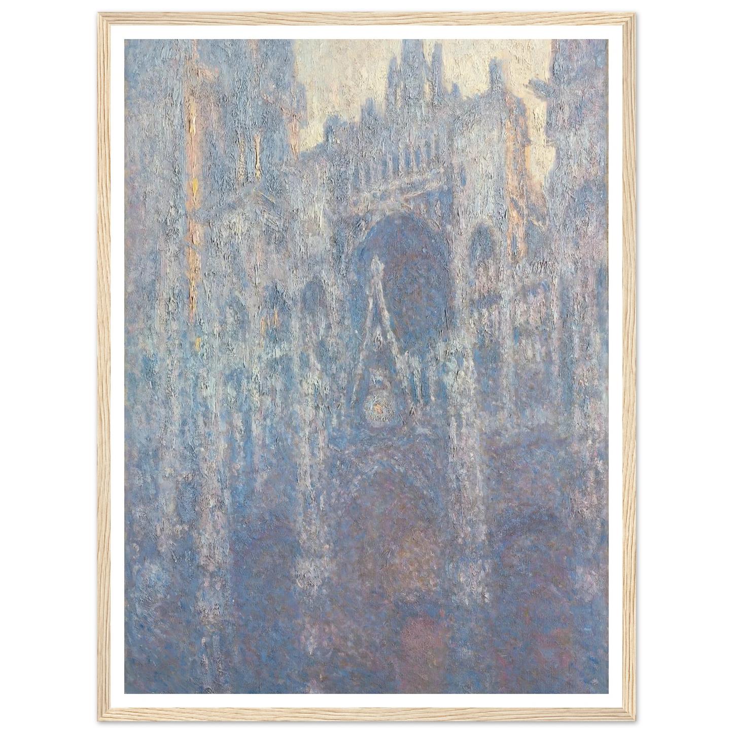 The Portal of Rouen Cathedral in Morning Light (1894) Art Print | Claude Monet - Framed Poster - 30x40 cm / 12x16″ - Black frame