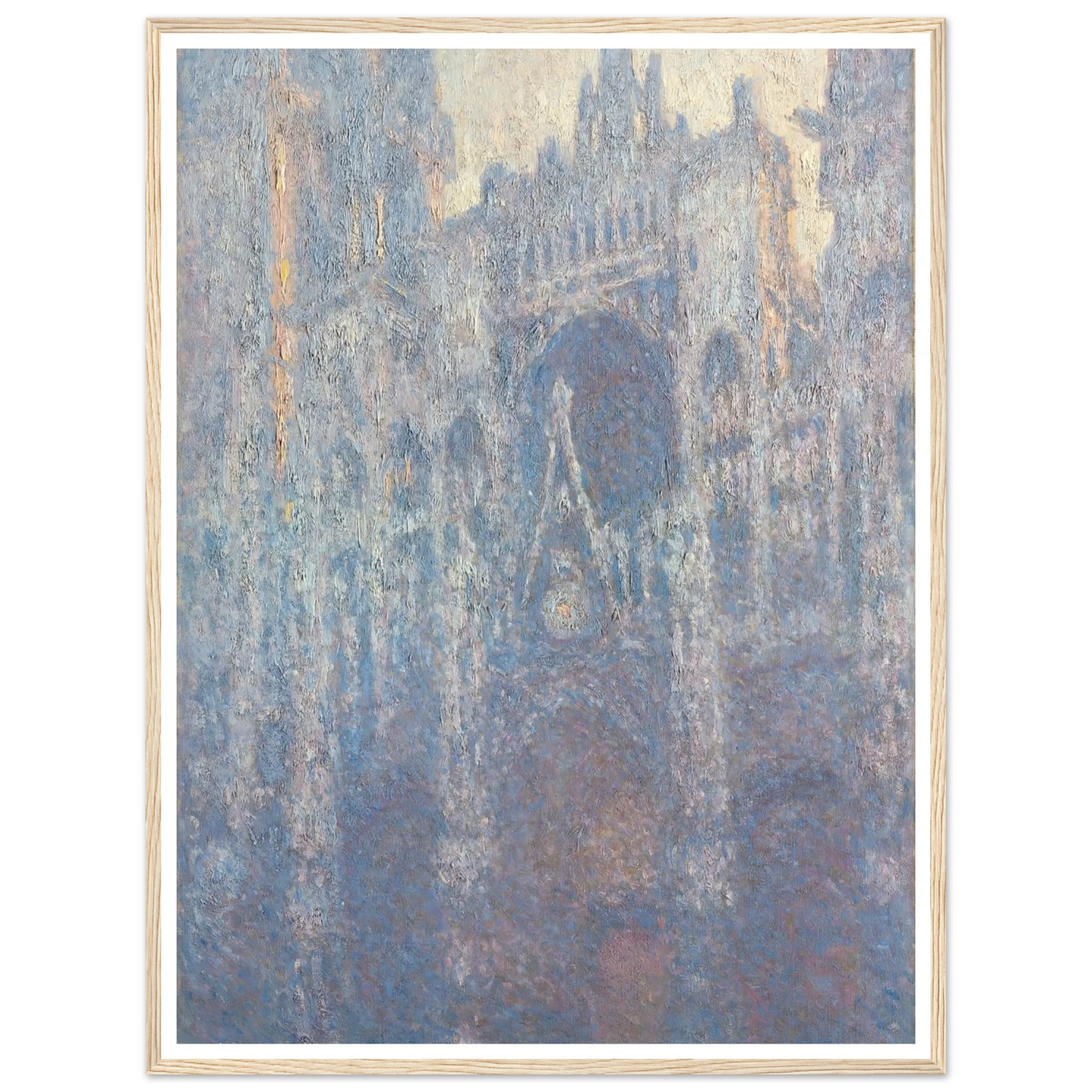 The Portal of Rouen Cathedral in Morning Light (1894) Art Print | Claude Monet - Framed Poster - 30x40 cm / 12x16″ - Black frame