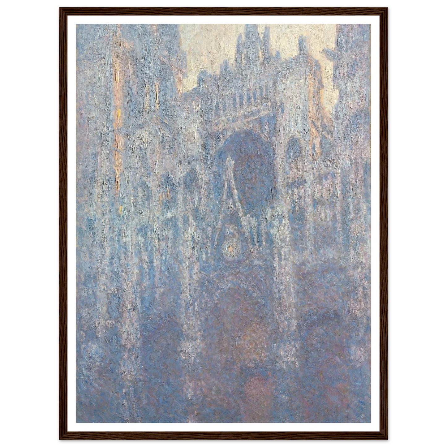 The Portal of Rouen Cathedral in Morning Light (1894) Art Print | Claude Monet - Framed Poster - 30x40 cm / 12x16″ - Black frame
