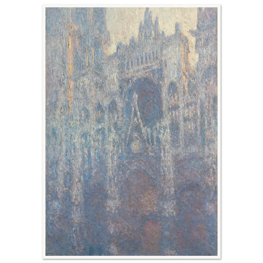 The Portal of Rouen Cathedral in Morning Light (1894) Art Print | Claude Monet - Framed Poster - 30x40 cm / 12x16″ - Black frame