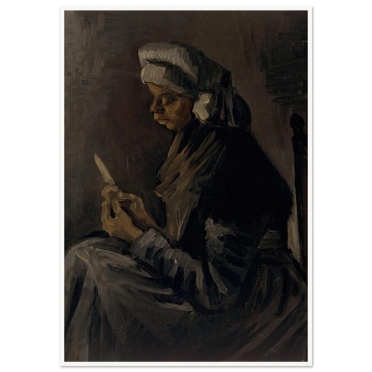 The Potato Peeler (1885) Art Print | Vincent van Gogh - Framed Poster - 30x40 cm / 12x16″ - Black frame