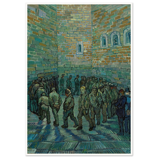 The Prison Courtyard (1890) Art Print | Vincent van Gogh - Framed Poster - 30x40 cm / 12x16″ - Black frame