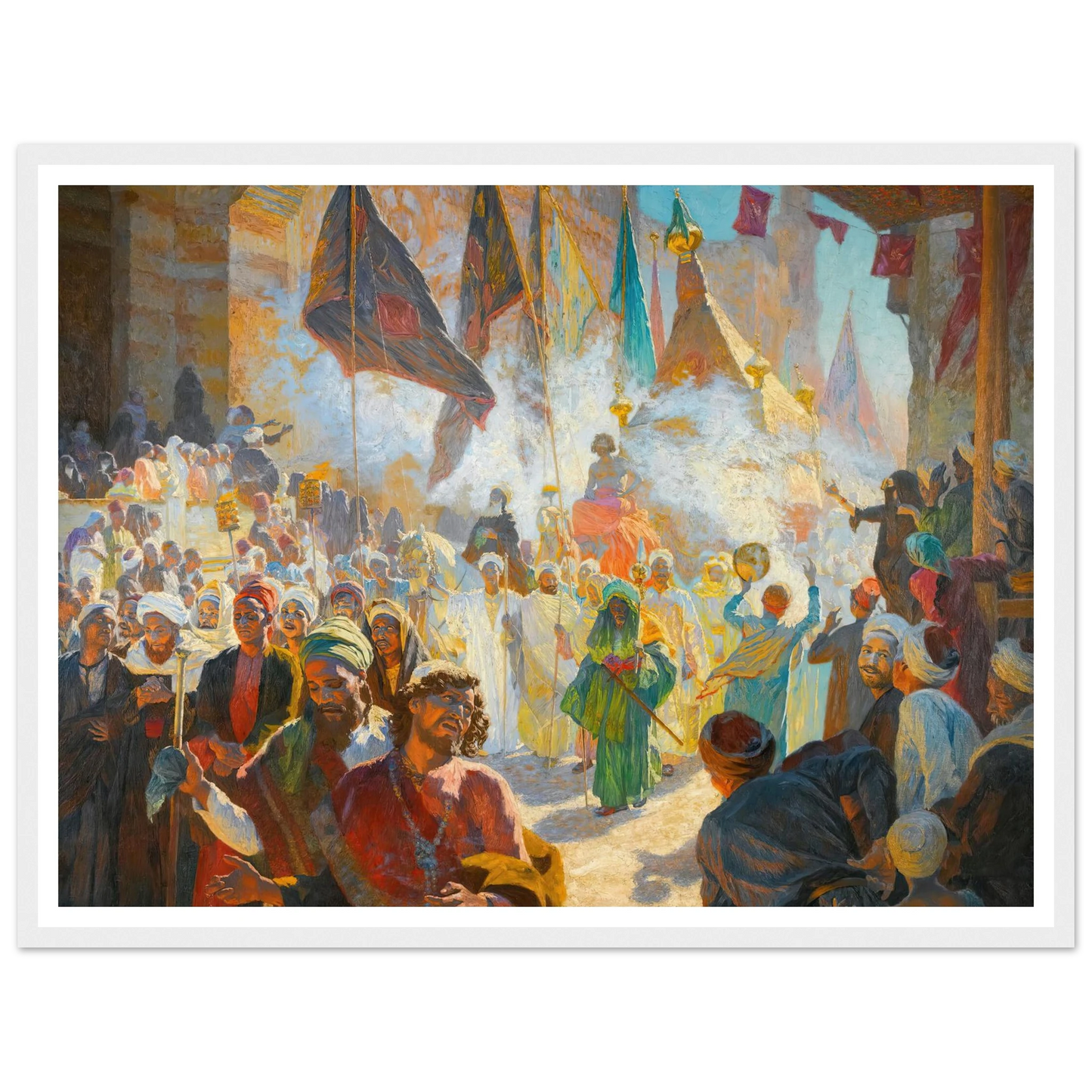 The Procession Of The Mahmal Through The Streets Of Cairo Art Print | Ludwig Deutsch - Framed Poster - 30x40 cm / 12x16″ - Black frame