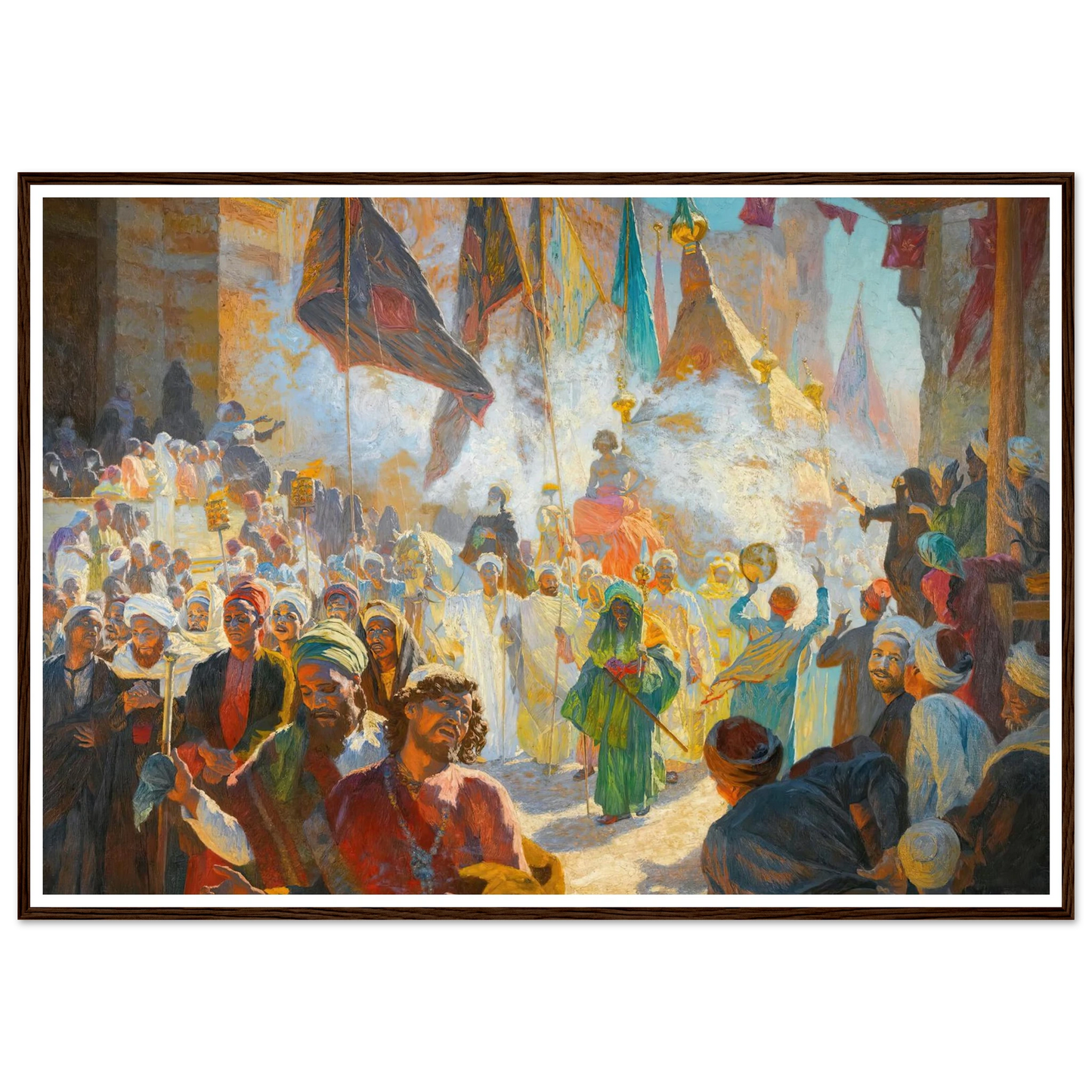 The Procession Of The Mahmal Through The Streets Of Cairo Art Print | Ludwig Deutsch - Framed Poster - 30x40 cm / 12x16″ - Black frame