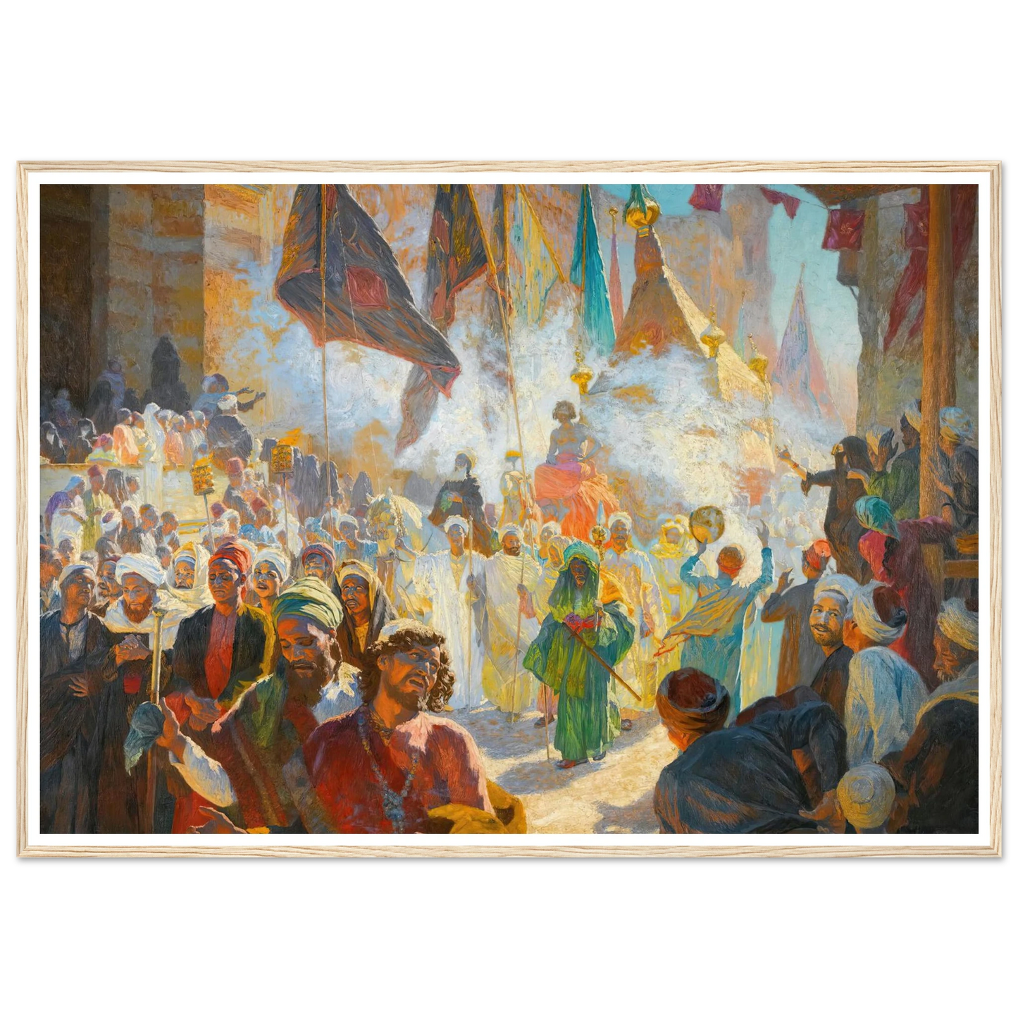 The Procession Of The Mahmal Through The Streets Of Cairo Art Print | Ludwig Deutsch - Framed Poster - 30x40 cm / 12x16″ - Black frame