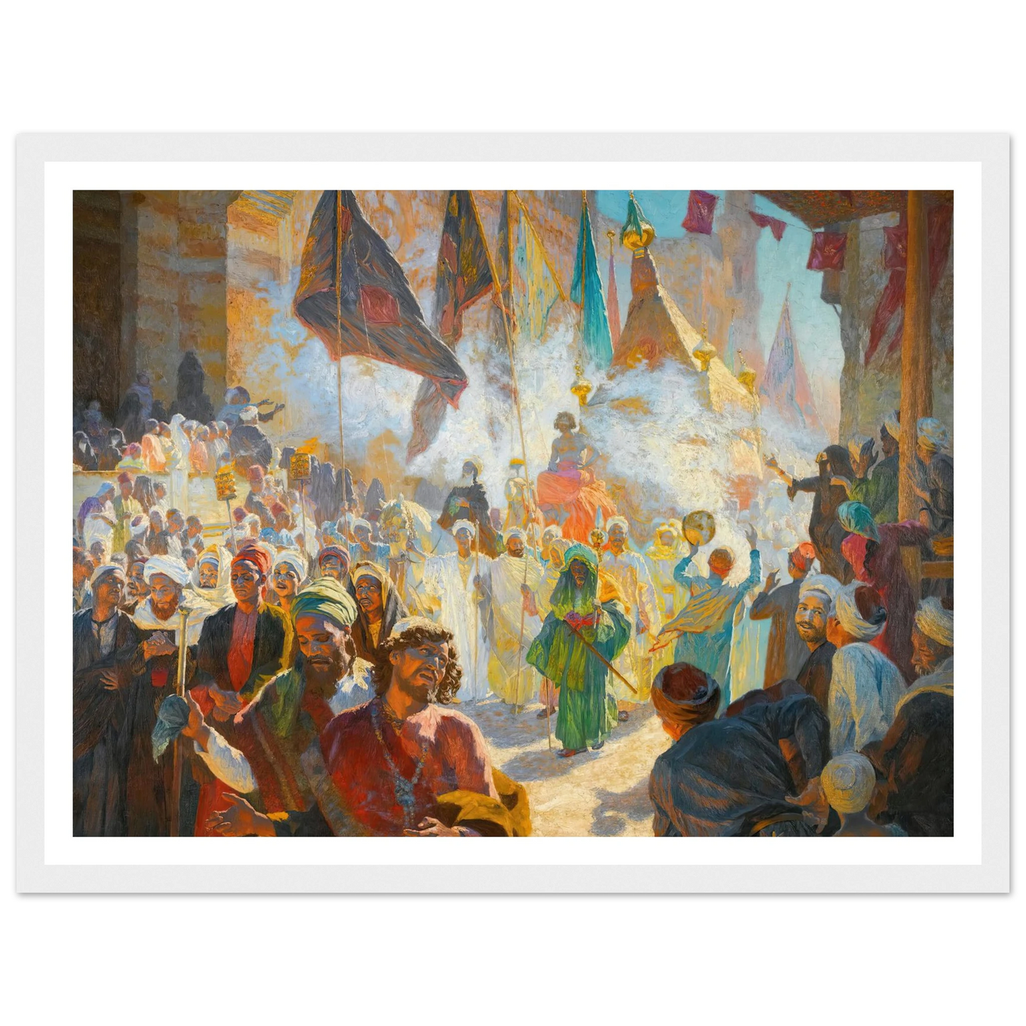 The Procession Of The Mahmal Through The Streets Of Cairo Art Print | Ludwig Deutsch - Framed Poster - 30x40 cm / 12x16″ - Black frame
