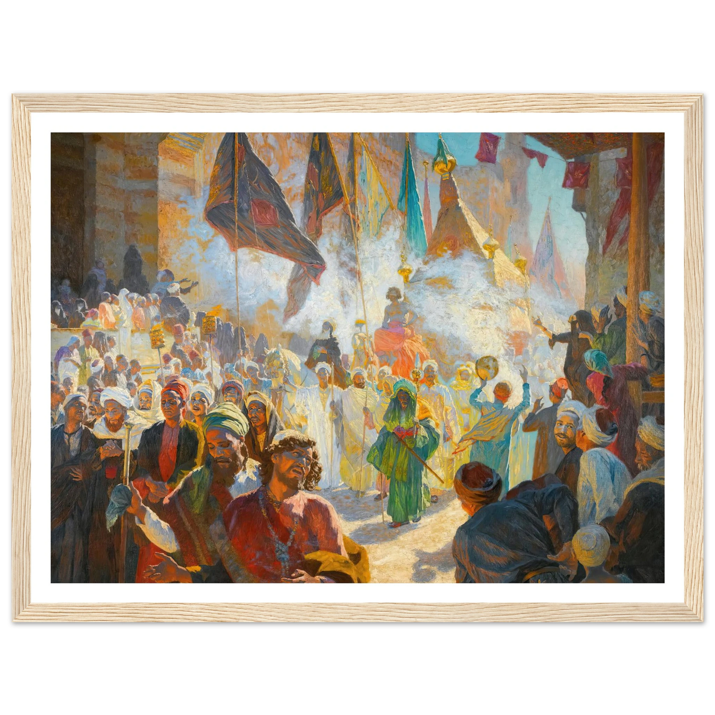 The Procession Of The Mahmal Through The Streets Of Cairo Art Print | Ludwig Deutsch - Framed Poster - 30x40 cm / 12x16″ - Black frame