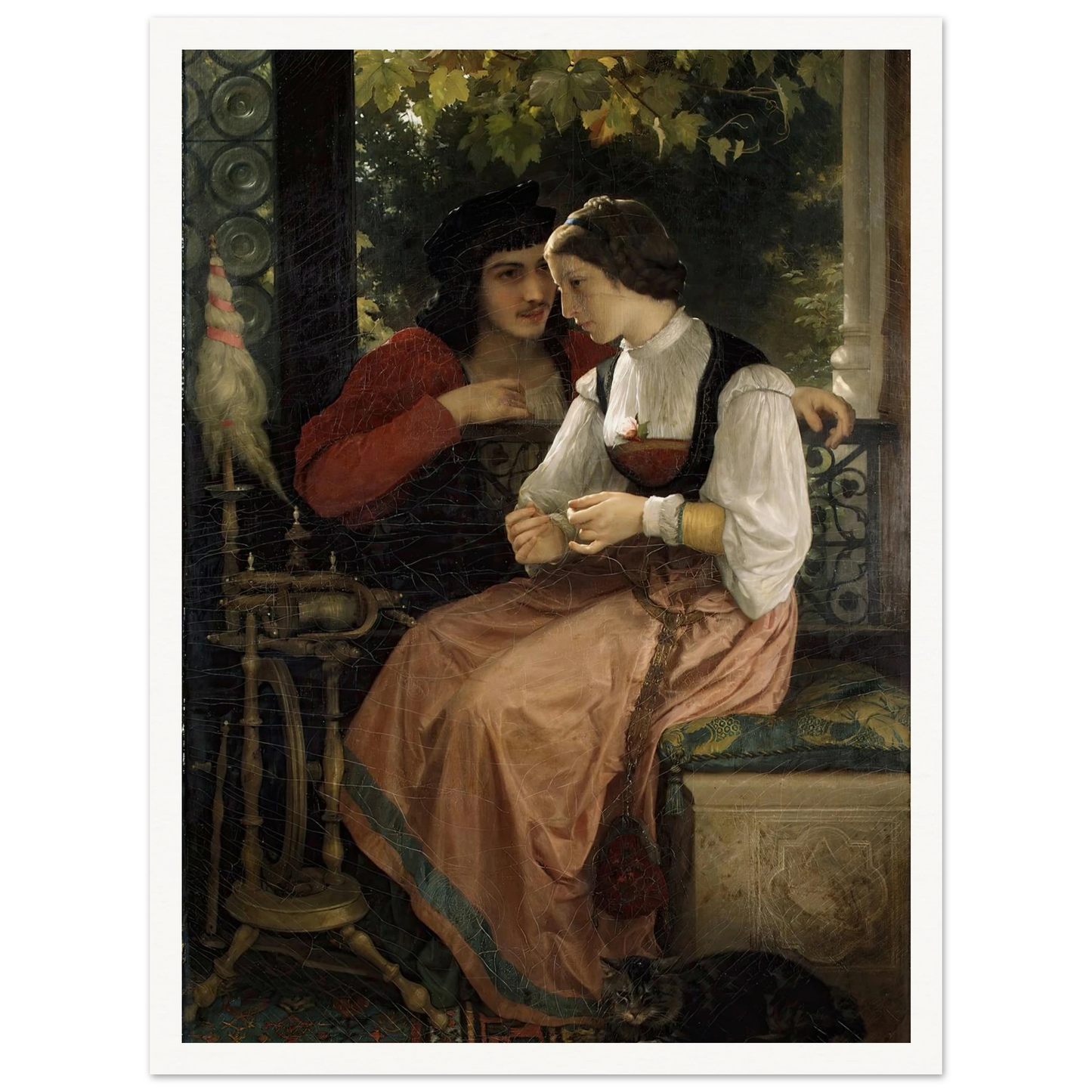 The Proposal (1872) Art Print | William Bouguereau - Framed Poster - 30x40 cm / 12x16″ - Black frame