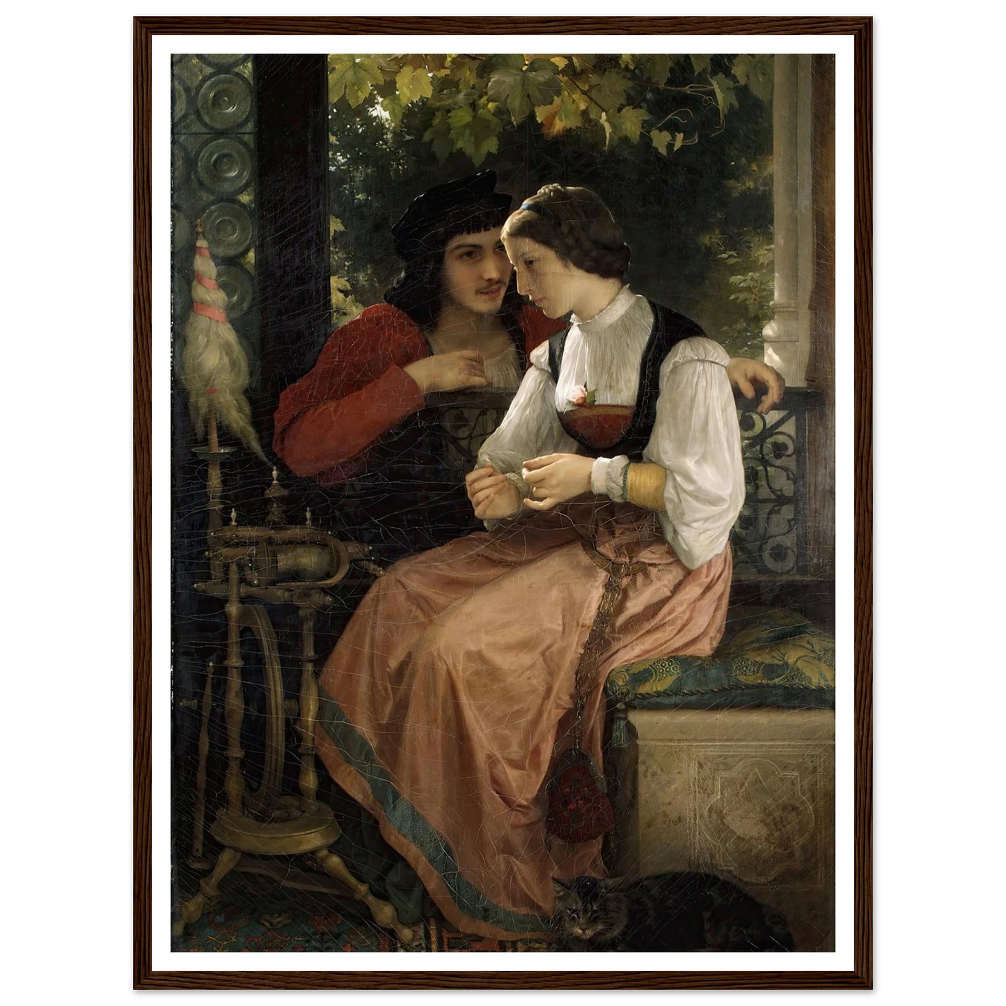 The Proposal (1872) Art Print | William Bouguereau - Framed Poster - 30x40 cm / 12x16″ - Black frame