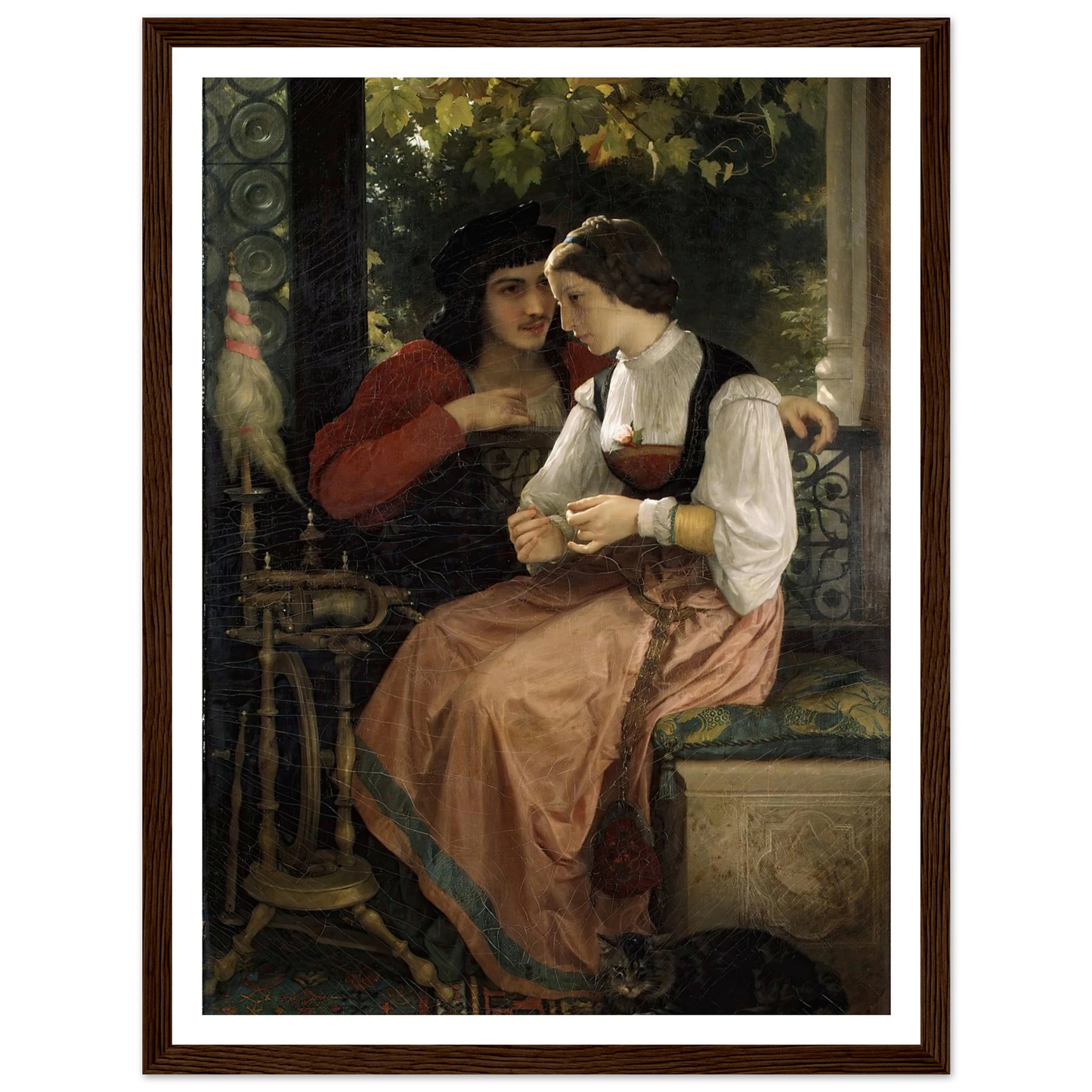 The Proposal (1872) Art Print | William Bouguereau - Framed Poster - 30x40 cm / 12x16″ - Black frame