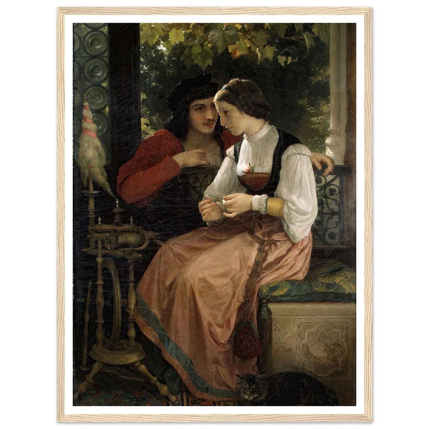 The Proposal (1872) Art Print | William Bouguereau - Framed Poster - 30x40 cm / 12x16″ - Black frame