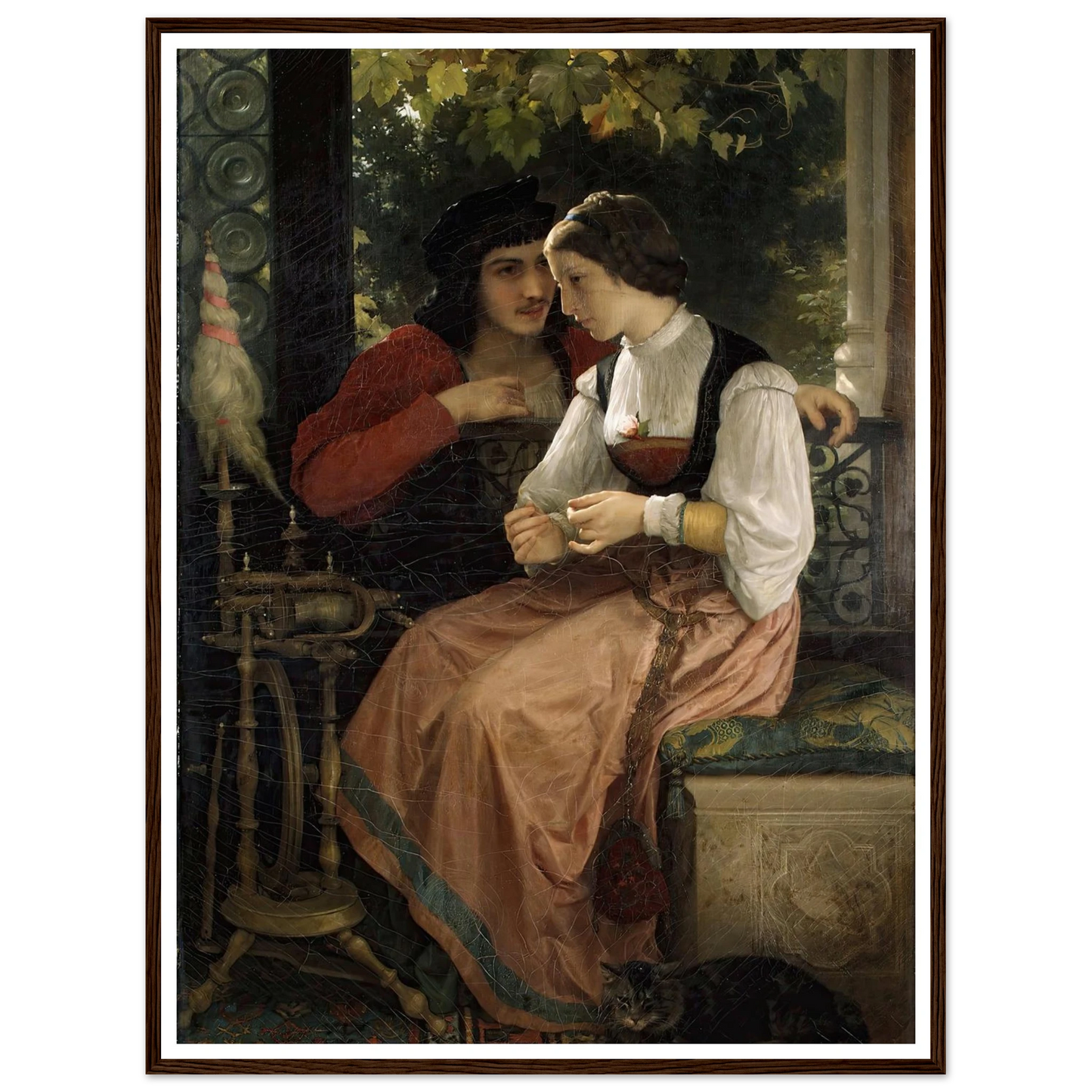 The Proposal (1872) Art Print | William Bouguereau - Framed Poster - 30x40 cm / 12x16″ - Black frame