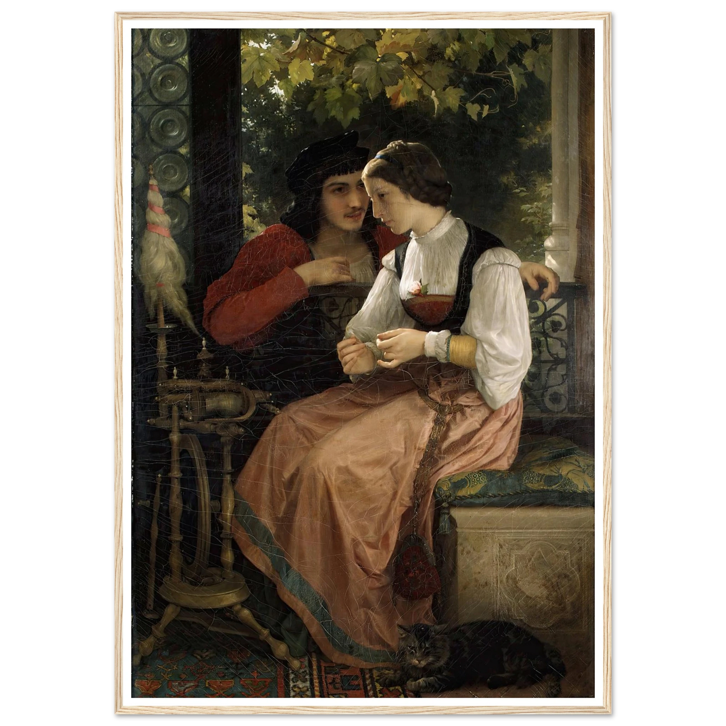 The Proposal (1872) Art Print | William Bouguereau - Framed Poster - 30x40 cm / 12x16″ - Black frame