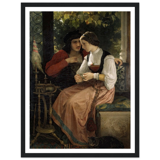 The Proposal (1872) Art Print | William Bouguereau - Framed Poster - 30x40 cm / 12x16″ - Black frame