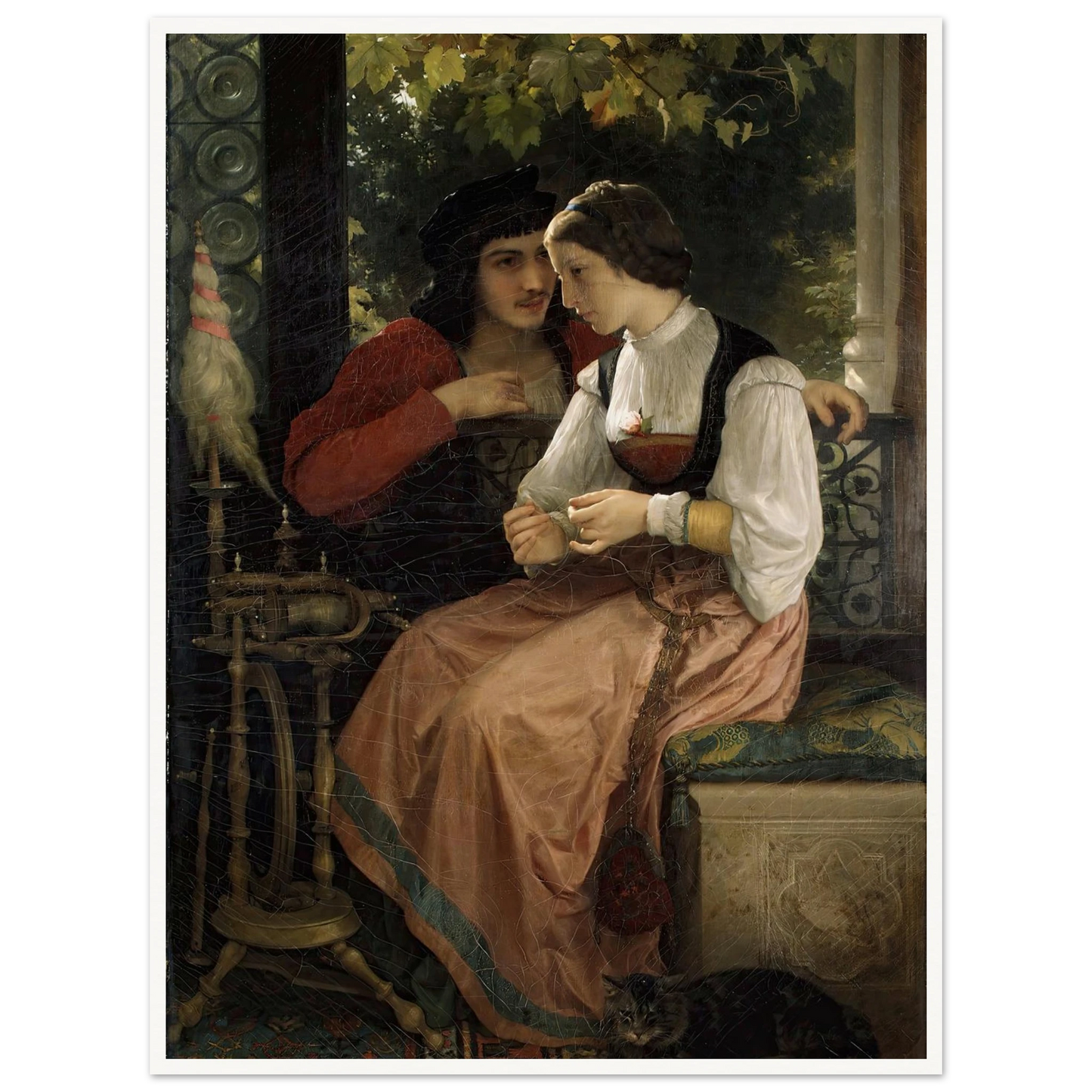 The Proposal (1872) Art Print | William Bouguereau - Framed Poster - 30x40 cm / 12x16″ - Black frame