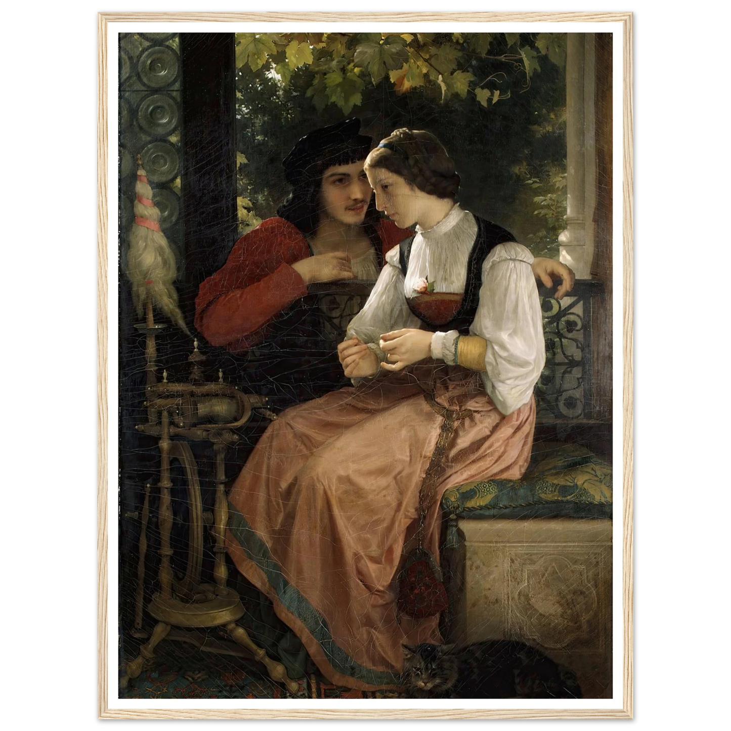 The Proposal (1872) Art Print | William Bouguereau - Framed Poster - 30x40 cm / 12x16″ - Black frame