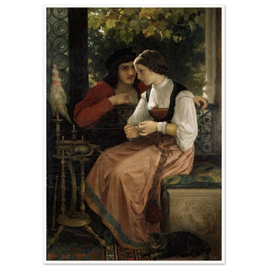 The Proposal (1872) Art Print | William Bouguereau - Framed Poster - 30x40 cm / 12x16″ - Black frame
