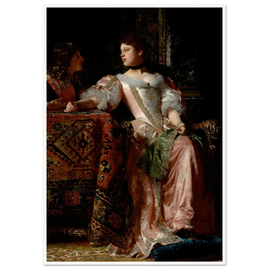 The Proposal (1891) Art Print | Wladyslaw Czachorski - Framed Poster - 30x40 cm / 12x16″ - Black frame