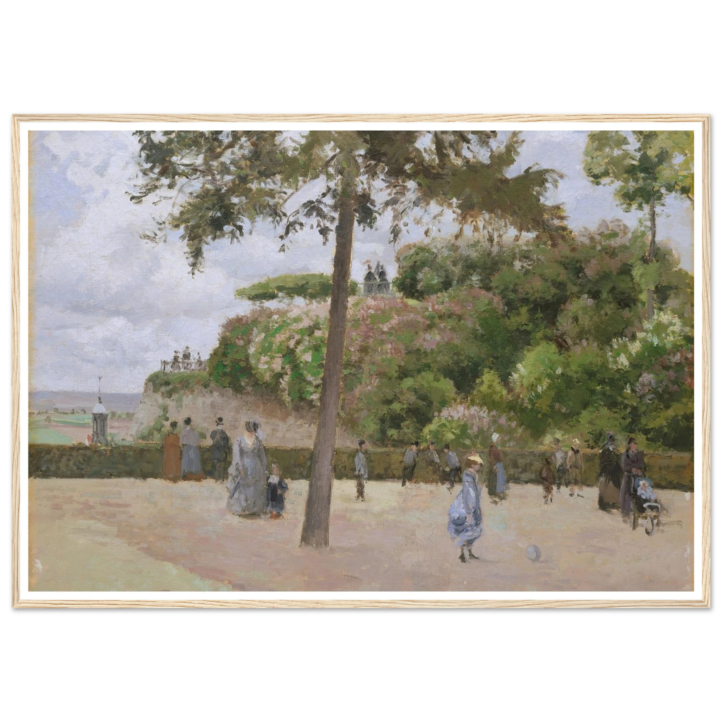 The Public Garden at Pontoise (1874) Art Print | Camille Pissarro - Framed Poster - 30x40 cm / 12x16″ - Black frame
